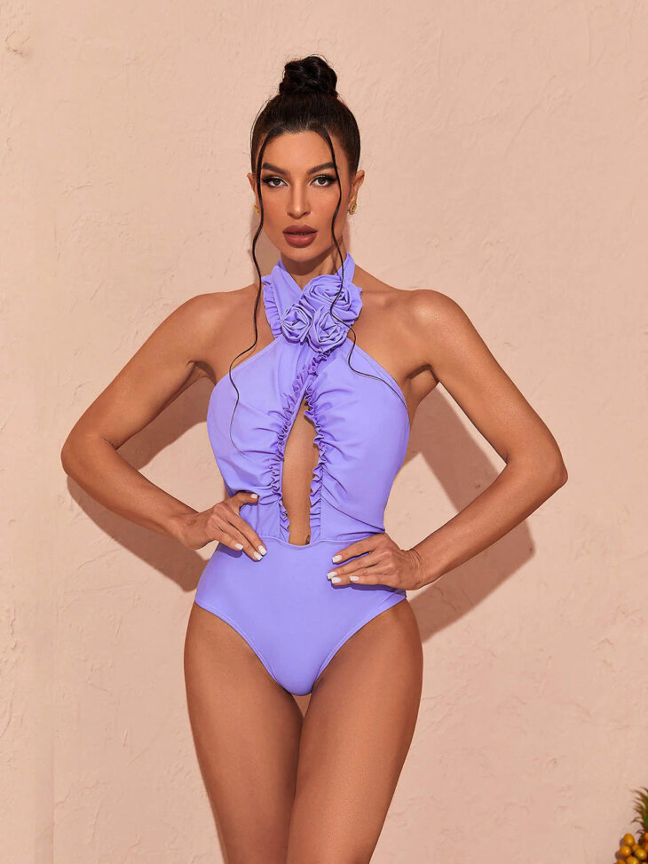 Cally - Maillot de bain dos nu - Ensemble deux pièces - Lilas