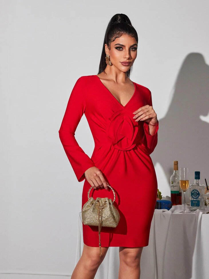 Mini-robe fleurie à col en V Bertilde – Image 6