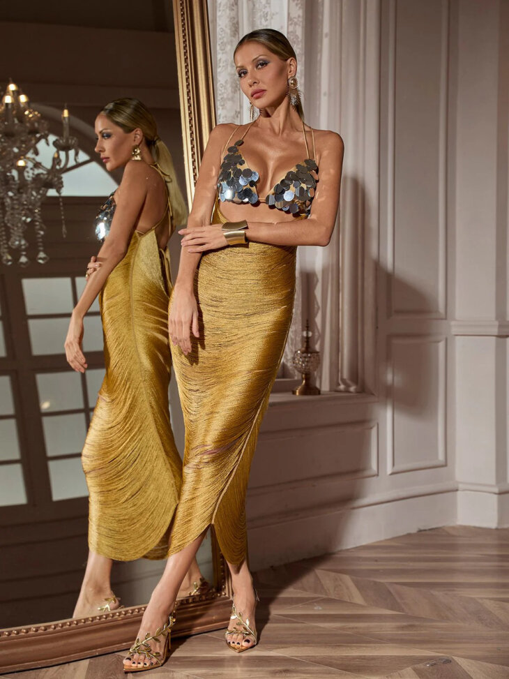 Ensemble jupe à franges et sequins Carilli – Image 4