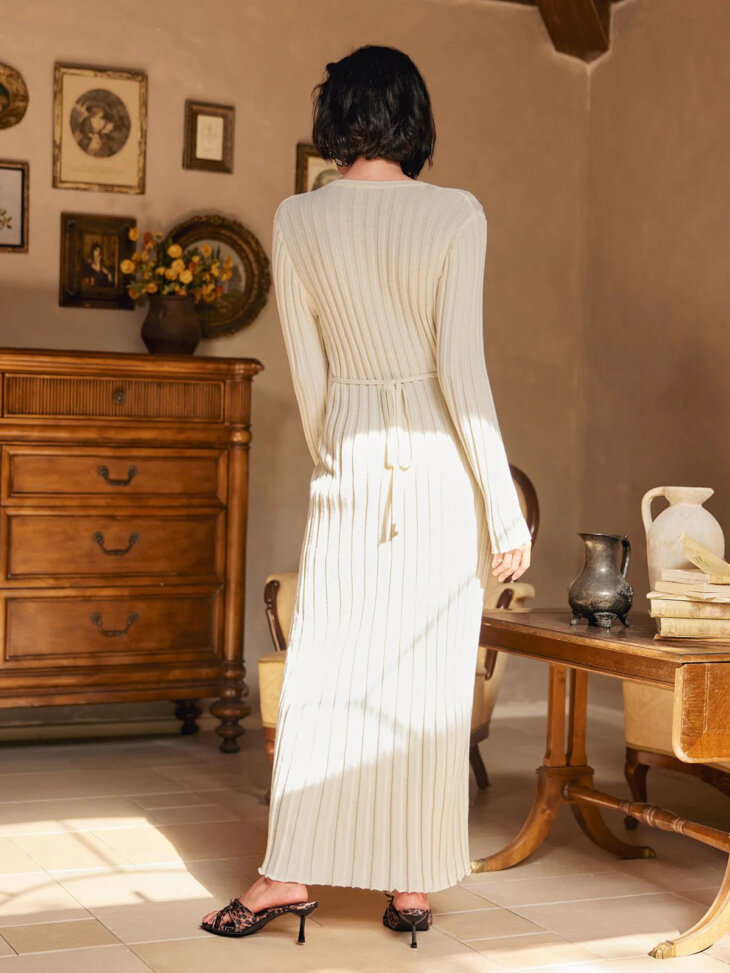 Robe longue en maille à col rond Pamelia – Image 2