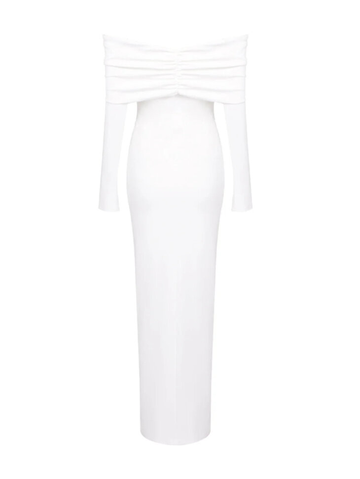 Robe longue froncée à épaules dénudées Anneke – Image 7
