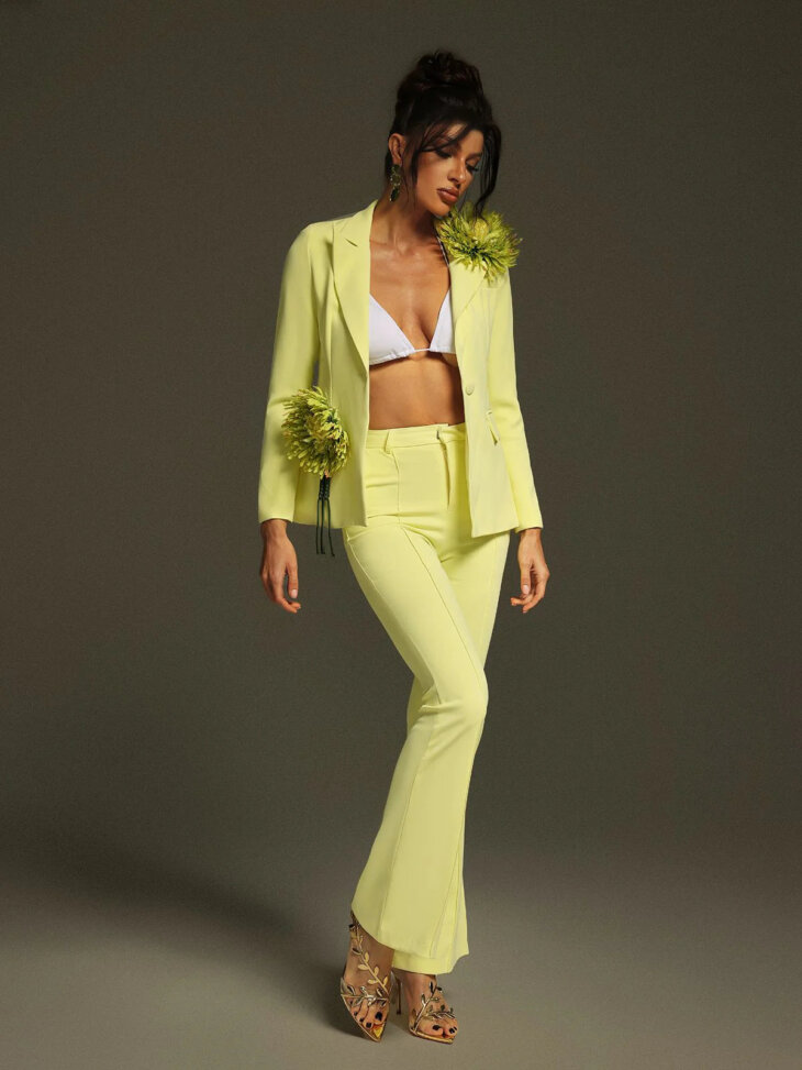 Ensemble blazer fleuri à manches longues Jamaun