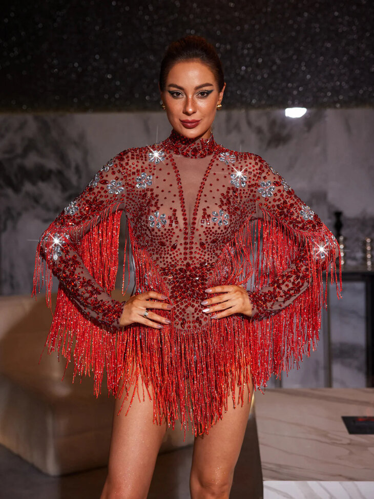 Body Macsen à franges en strass – Image 3