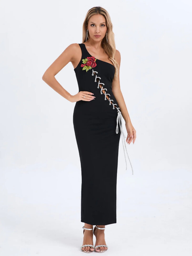 Robe mi-longue à fleurs à lacets Engel – Image 5