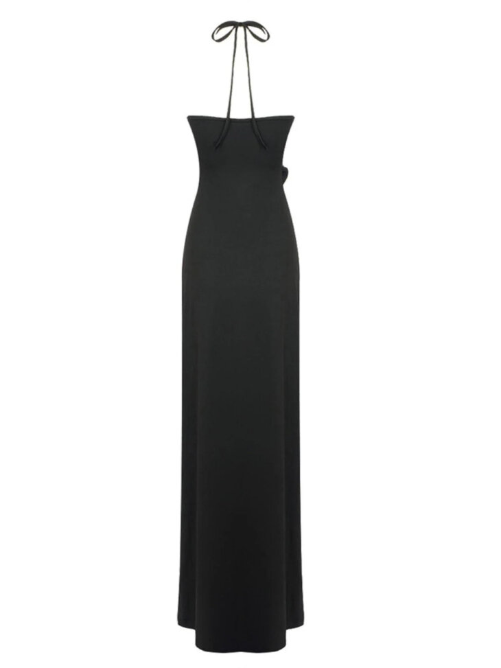 Dorcas - Robe longue découpée dos nu - Noir – Image 7