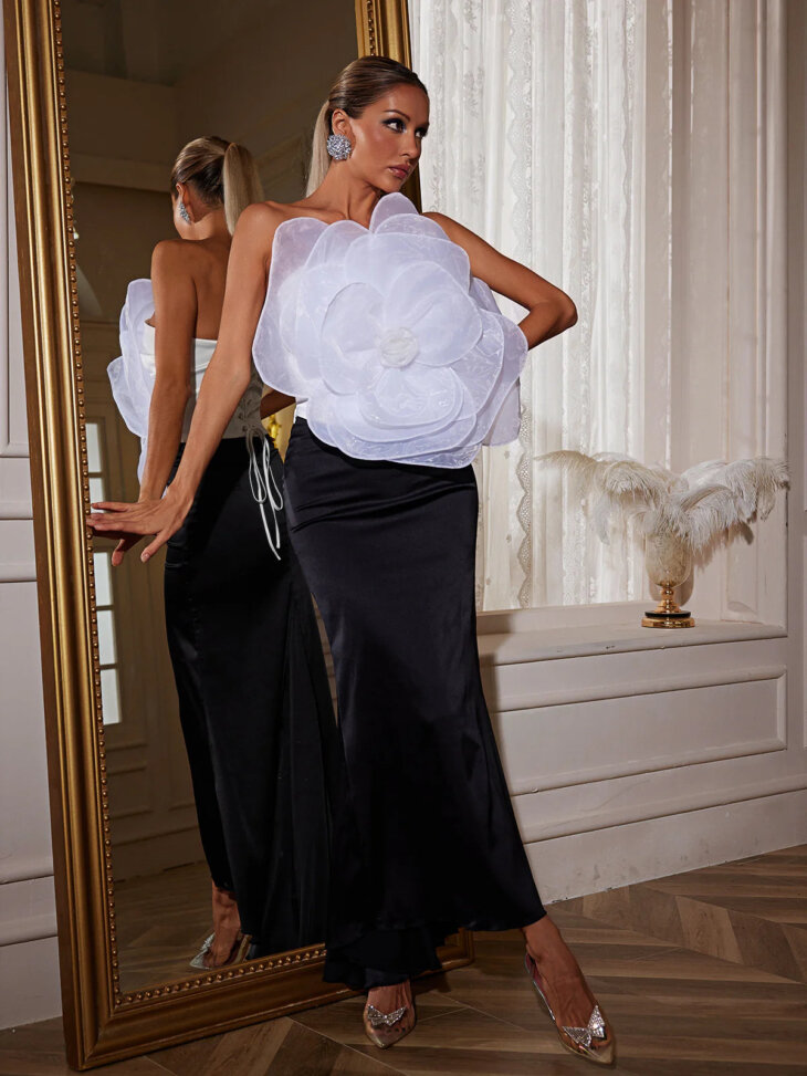 Robe Pierre asymétrique à fleurs et patchwork – Image 4
