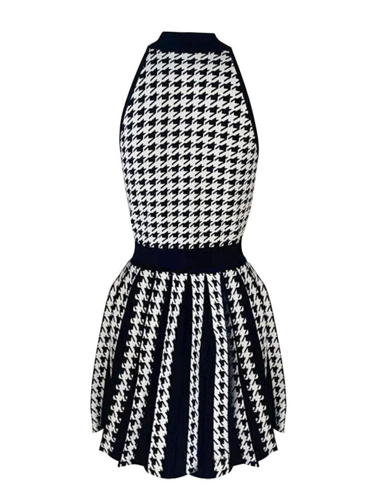 Mini-robe en maille pied-de-poule Amadea – Image 8