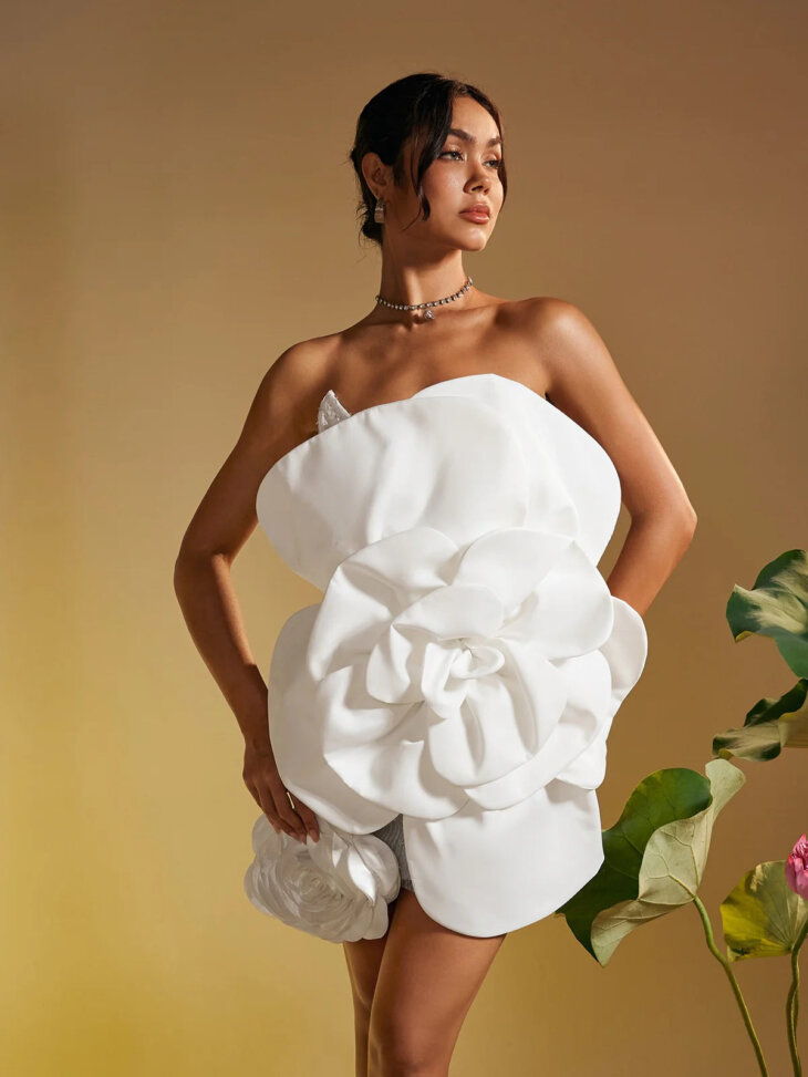 Mini-robe fleurie sans bretelles Ruairi – Image 4