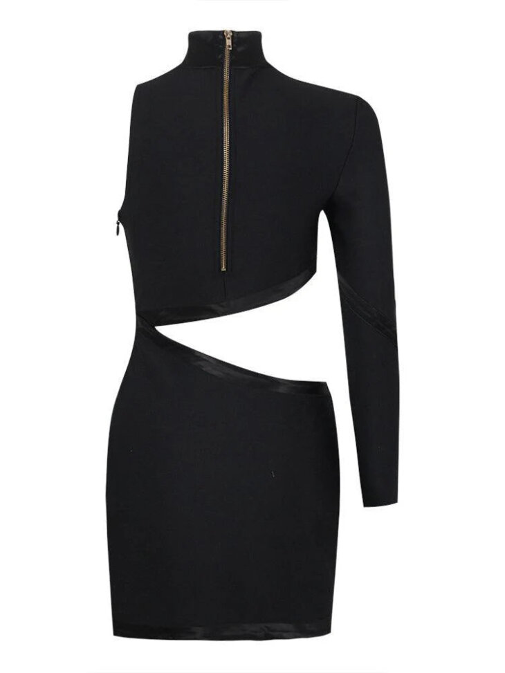 Robe bandage découpée à une épaule Riva – Image 9