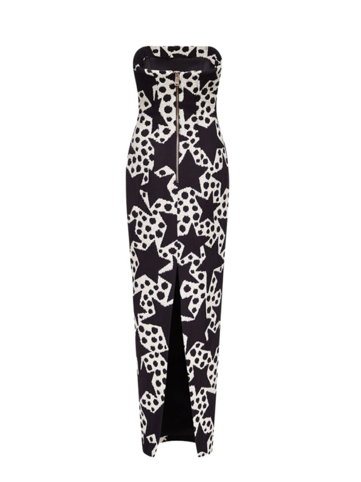 Robe longue sans bretelles à pois étoilés Anaelle – Image 6