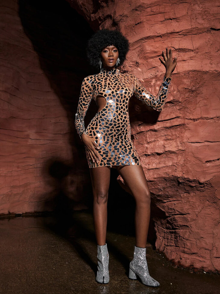 Robe en maille ornée de découpes Jettie – Image 3