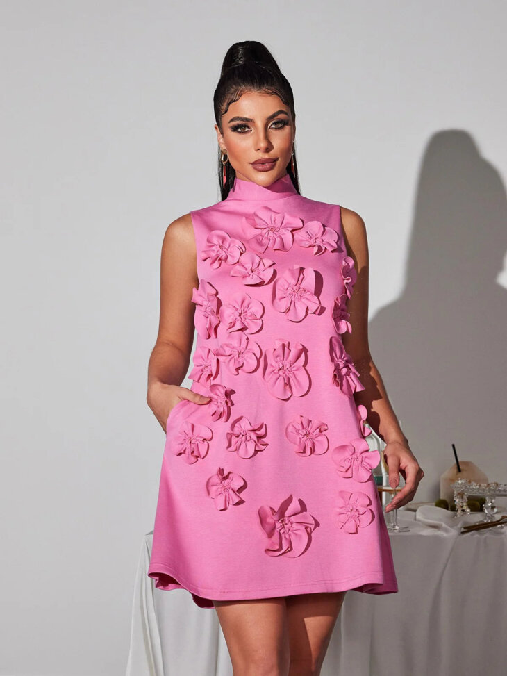 Mini-robe fleurie sans manches Liluri – Image 3