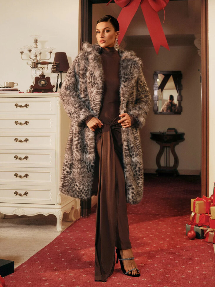 Manteau en fausse fourrure léopard Tavares – Image 4
