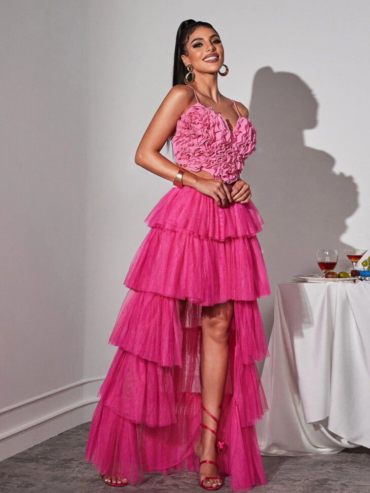 Jupe à finitions en tulle à plusieurs niveaux Loryn – Image 6
