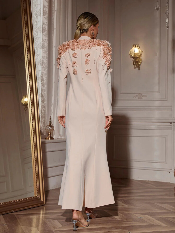 Robe longue fleurie à manches longues Berton – Image 2