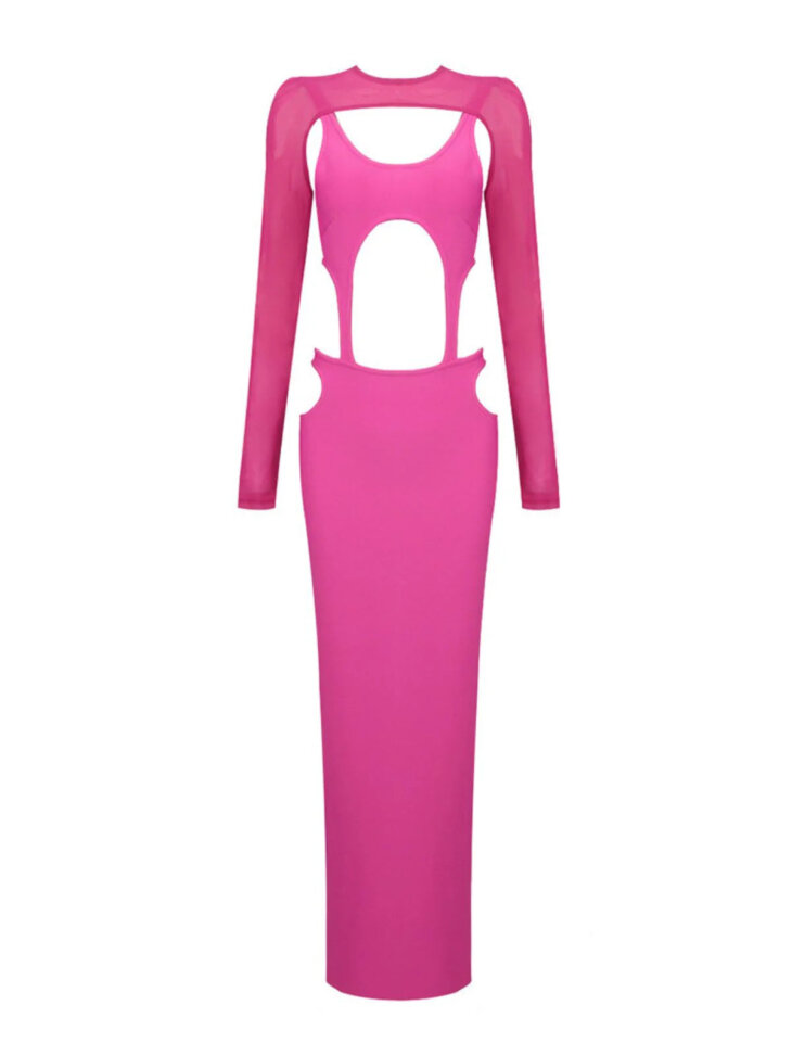 Bronwyn - Robe longue fendue à manches longues et découpes – Image 5