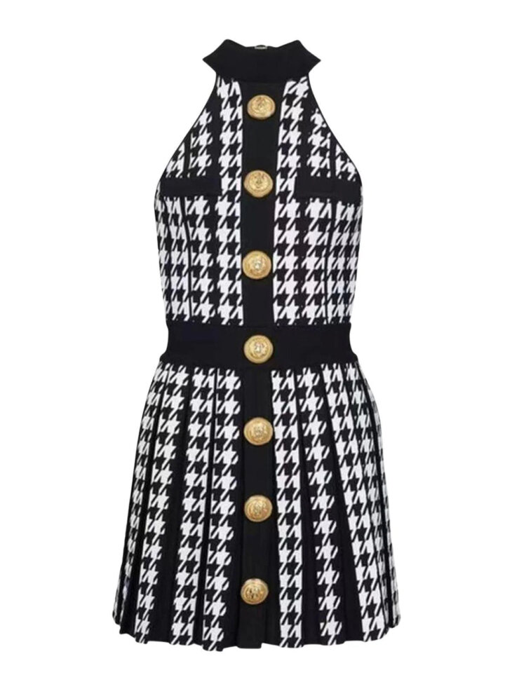 Mini-robe en maille pied-de-poule Amadea – Image 7