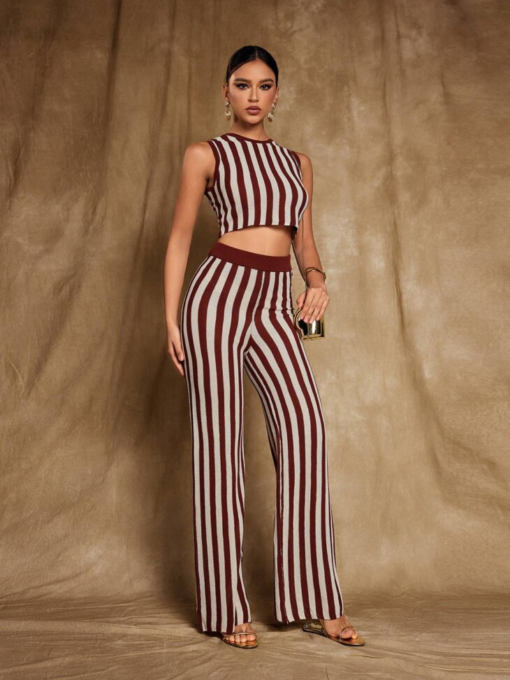 Ensemble pantalon tricoté à rayures Eurydice – Image 5