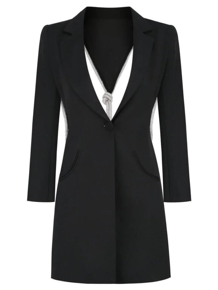 Robe blazer dos nu à décolleté plongeant Juno