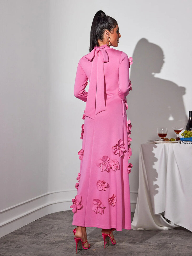 Robe longue fleurie à manches longues Liluri – Image 2