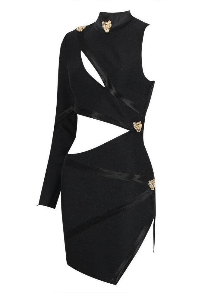 Robe bandage découpée à une épaule Riva – Image 8