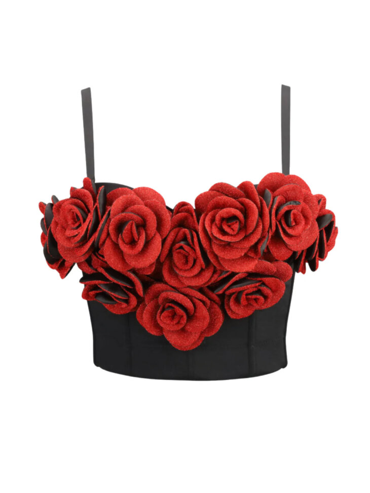 Fivika - Haut bustier à fleurs spaghetti – Image 3