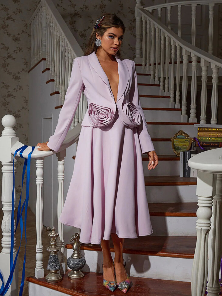 Ensemble jupe blazer à fleurs Cassandra – Image 4