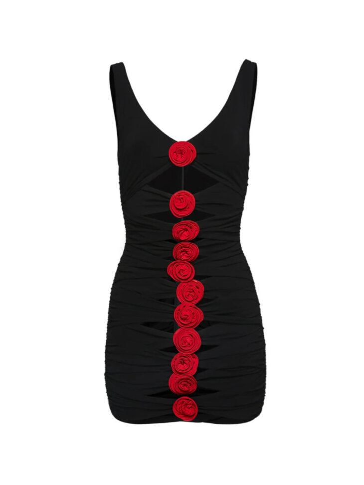 Robe courte à découpes et fleurs Anka – Image 7