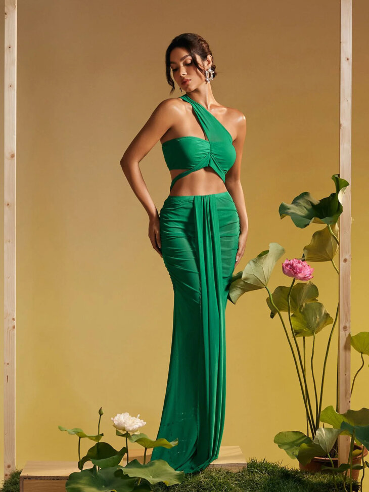 Ensemble jupe drapée en maille Tilly