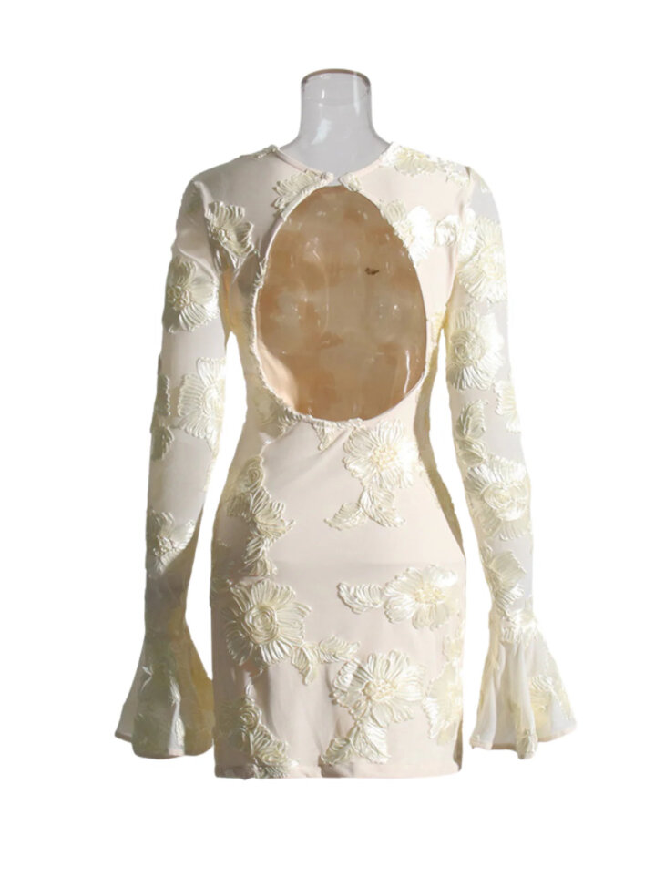 Mini-robe fleurie à manches longues Annabeth – Image 9