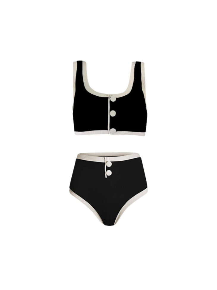 Jacoby - Ensemble bikini deux pièces à boutons - Noir – Image 7