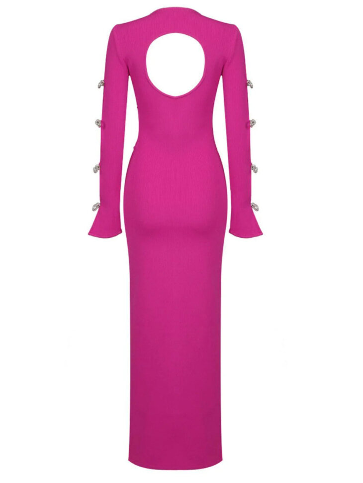 Robe bandage découpée avec nœud en cristal Calantha – Image 8
