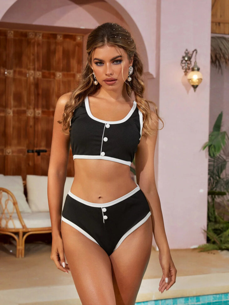 Jacoby - Ensemble bikini deux pièces à boutons - Noir