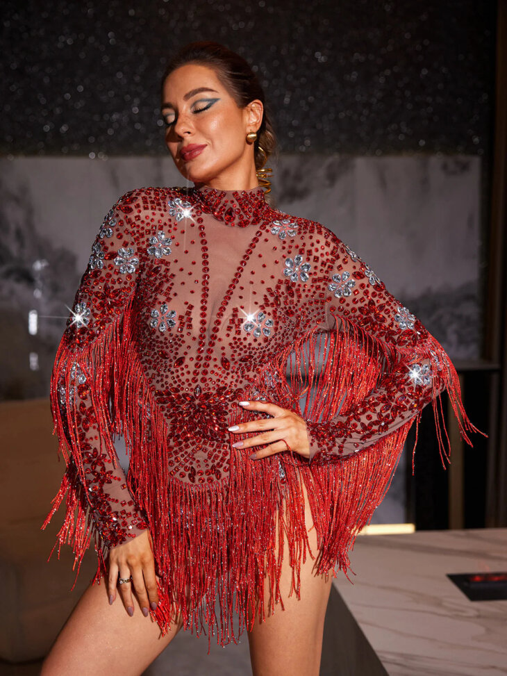 Body Macsen à franges en strass – Image 4