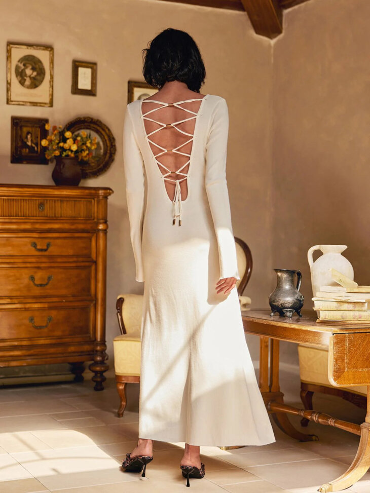 Robe longue à lacets dos nu Laurance – Image 2