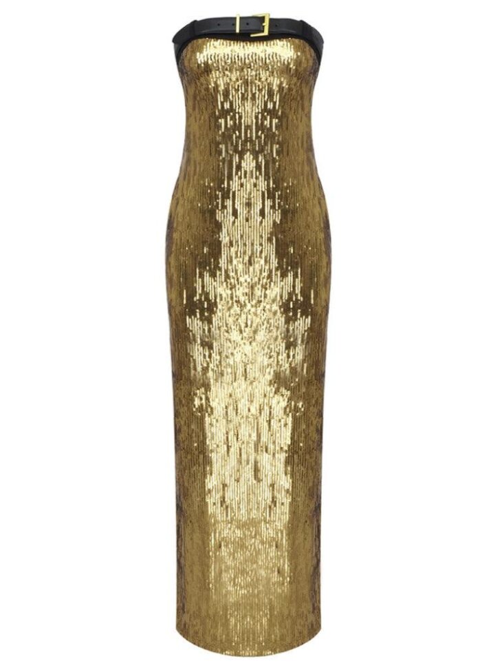 Robe bustier à paillettes et ceinture Triana – Image 6