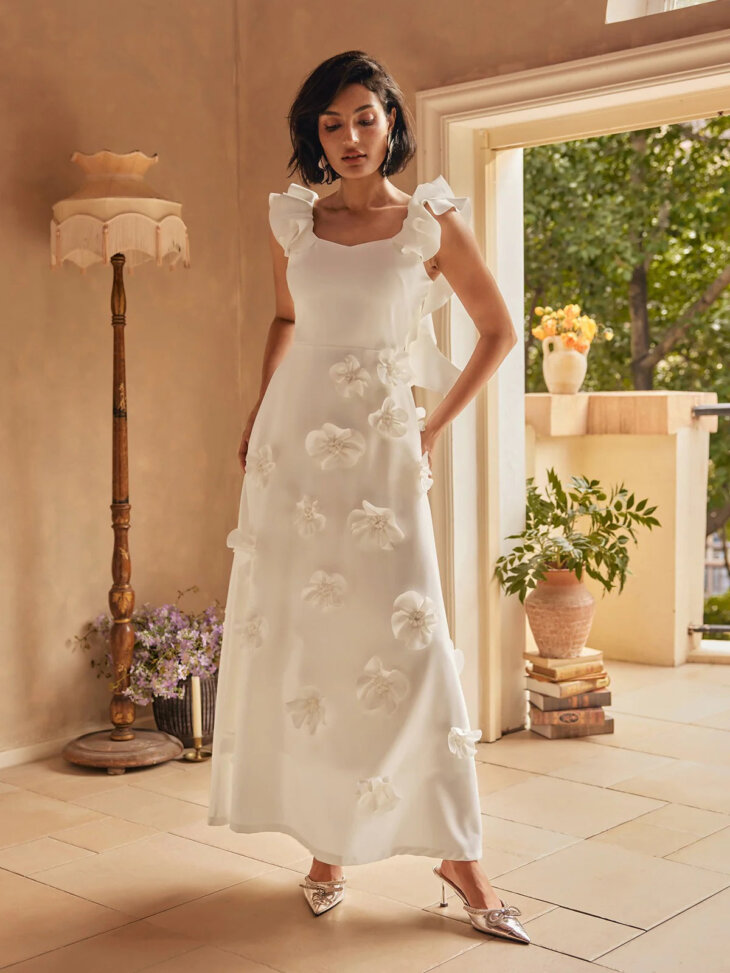 Robe longue fleurie sans manches Careaga