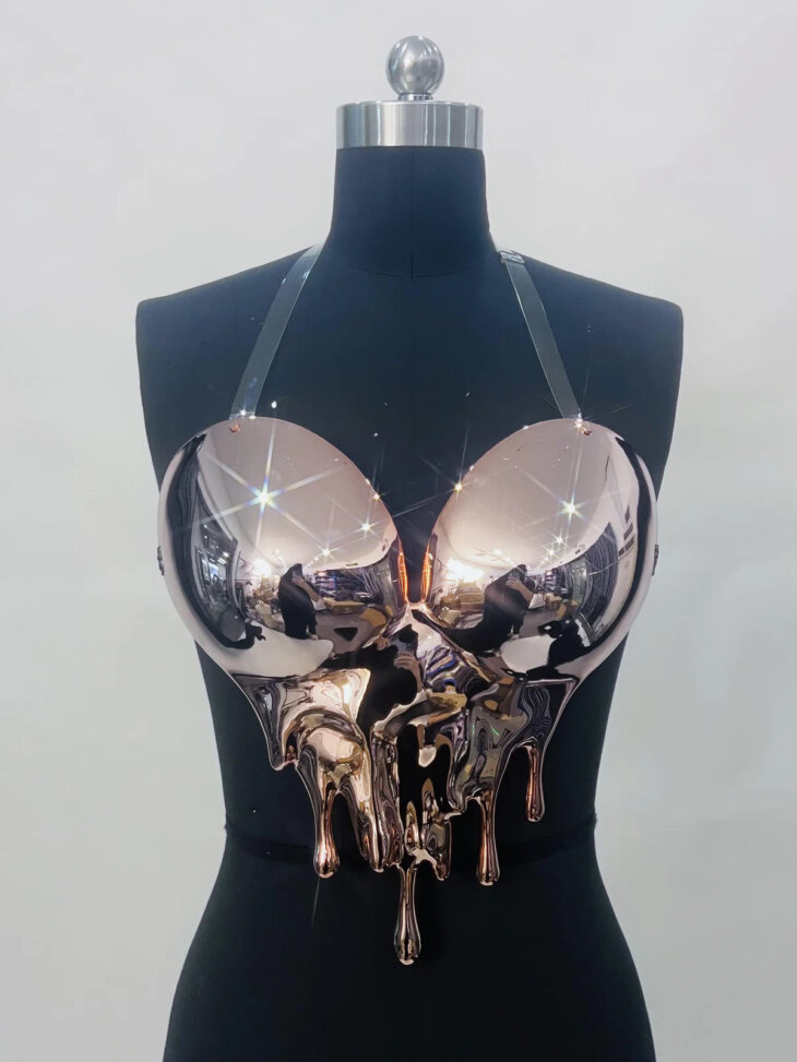 Iago - Haut armure à cœur métallique en or rose – Image 6
