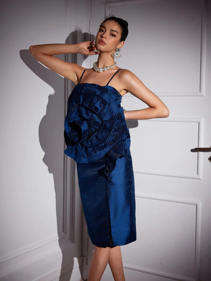 Robe midi à fleurs spaghetti Christobel