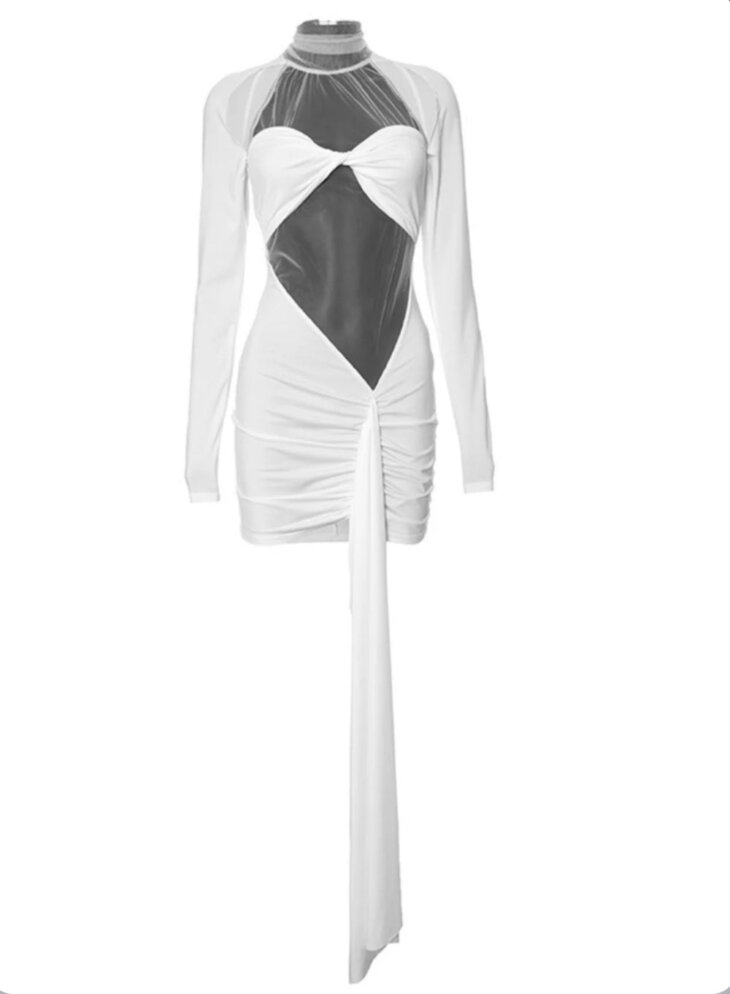 Robe drapée creuse Lance Patchwork – Image 3