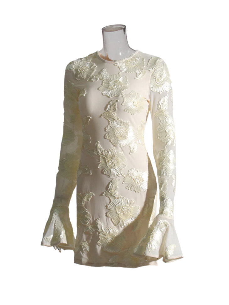 Mini-robe fleurie à manches longues Annabeth – Image 8