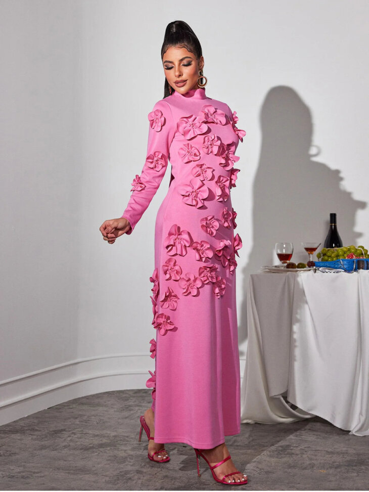Robe longue fleurie à manches longues Liluri – Image 4