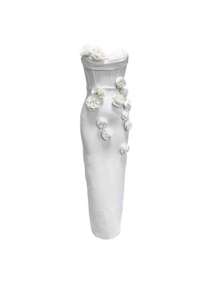 Robe bandage fleurie sans bretelles Arushi – Image 5