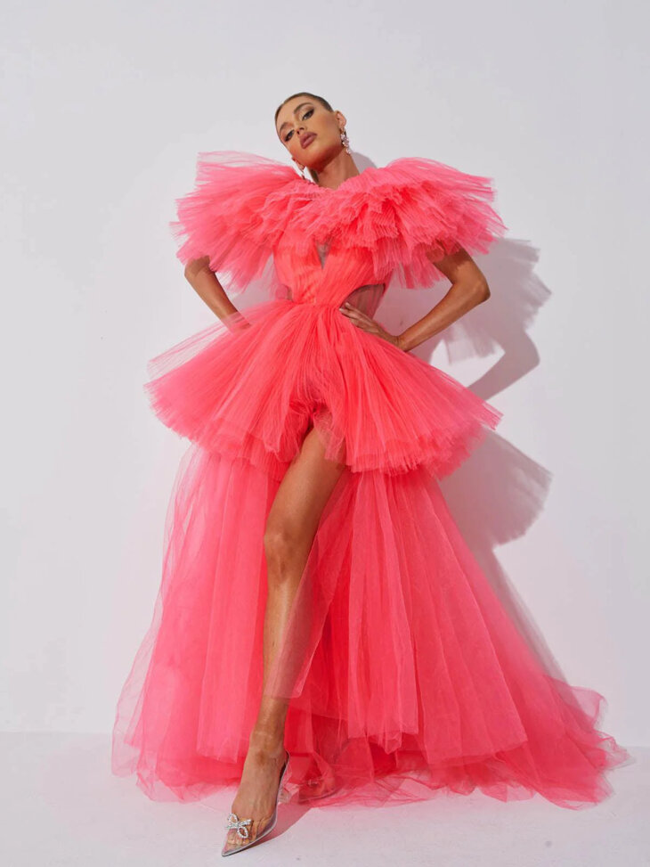 Robe en tulle à décolleté plongeant Bibi – Image 2