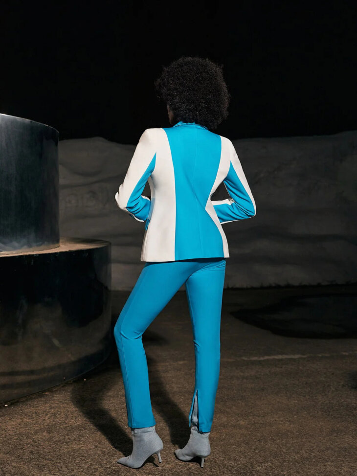 Ensemble blazer Rita patchwork en bleu – Image 4