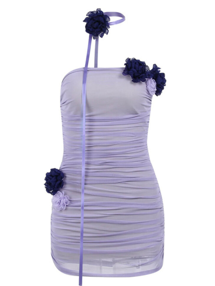 Mini-robe fleurie sans bretelles Arvid – Image 2