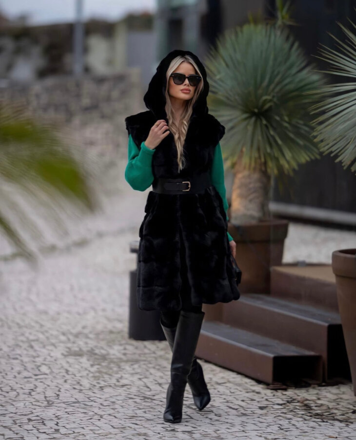 Gilet fourrure sans manches