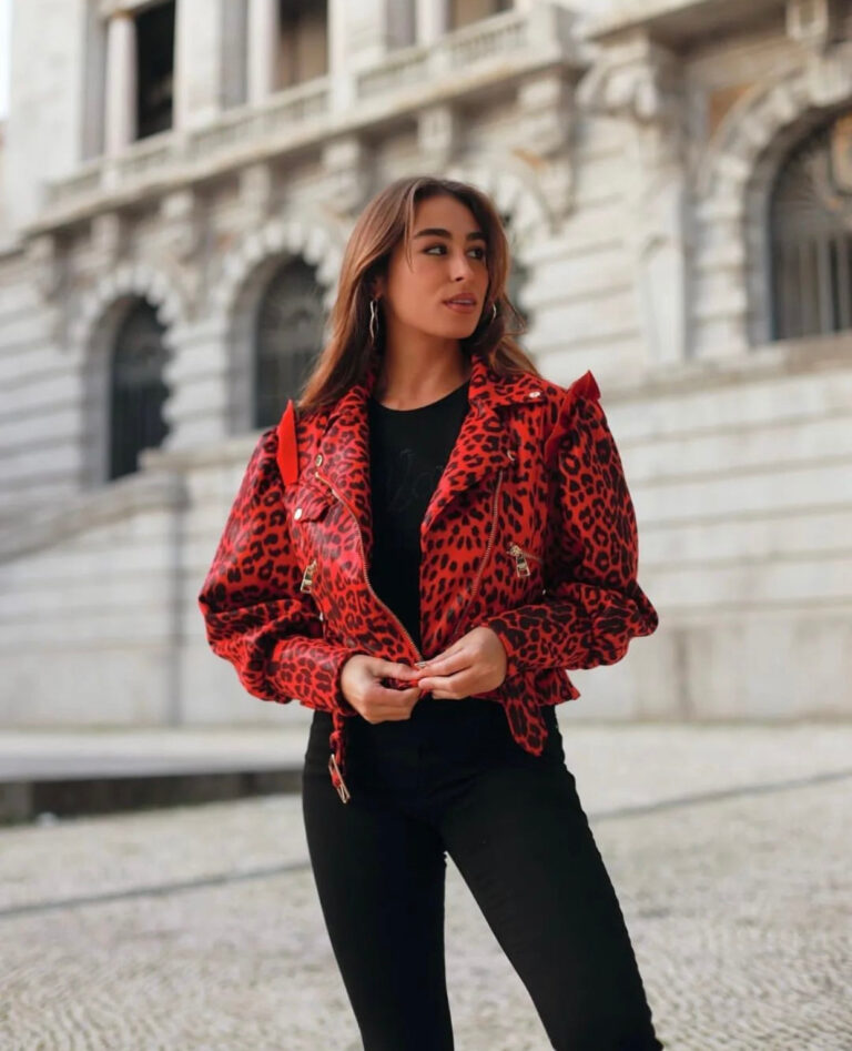 VESTE REGULAR FIT EN CUIR ÉCO AVEC IMPRIMÉ ANIMALIER – Image 2